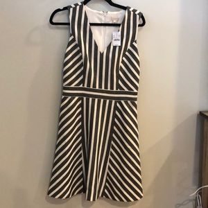 J. Crew black and white striped dress, NWT
